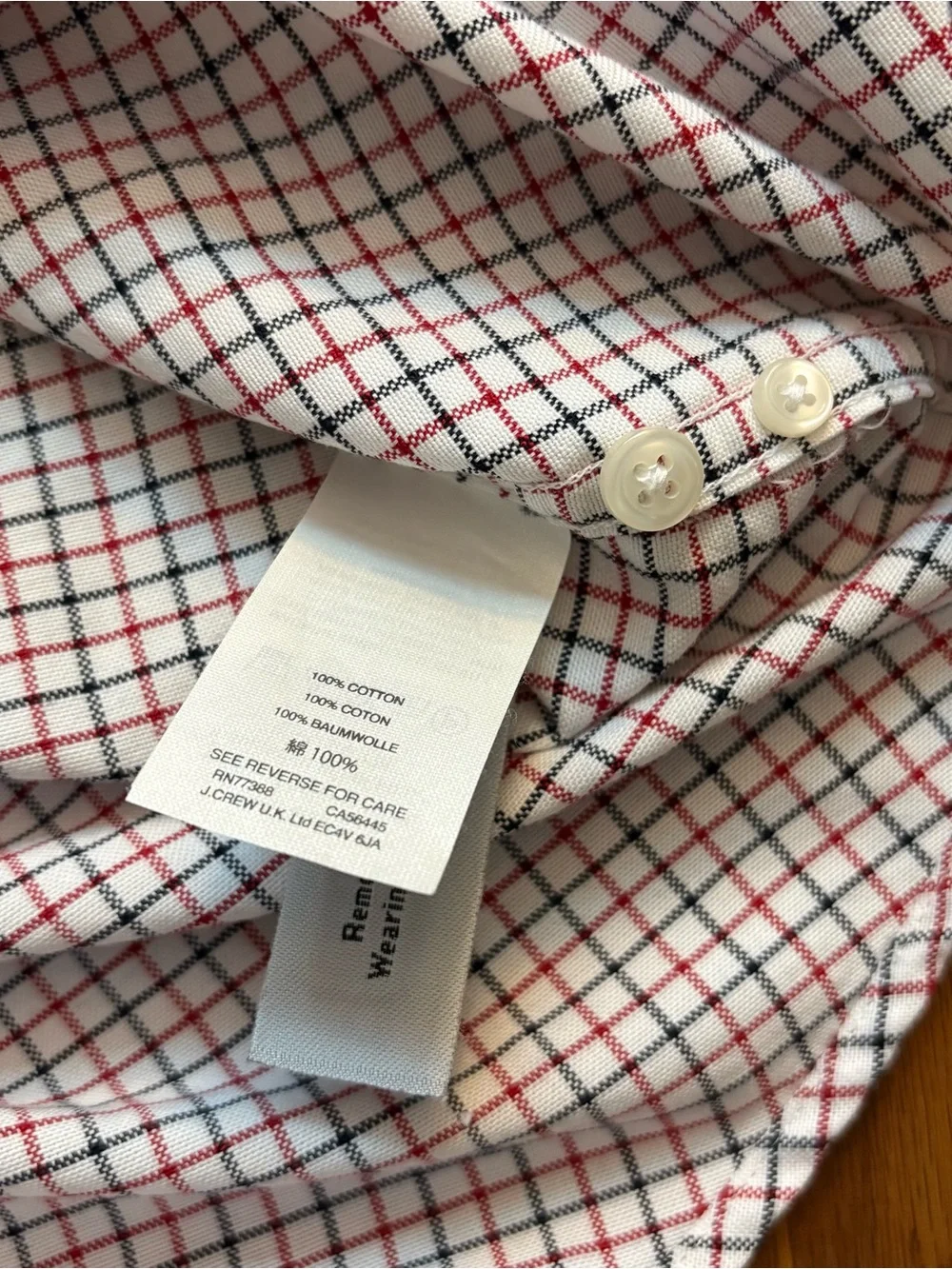 J Crew Shirt Red Black Stripes Button Up Long Sleeve Mens Small Slim Fit Casual